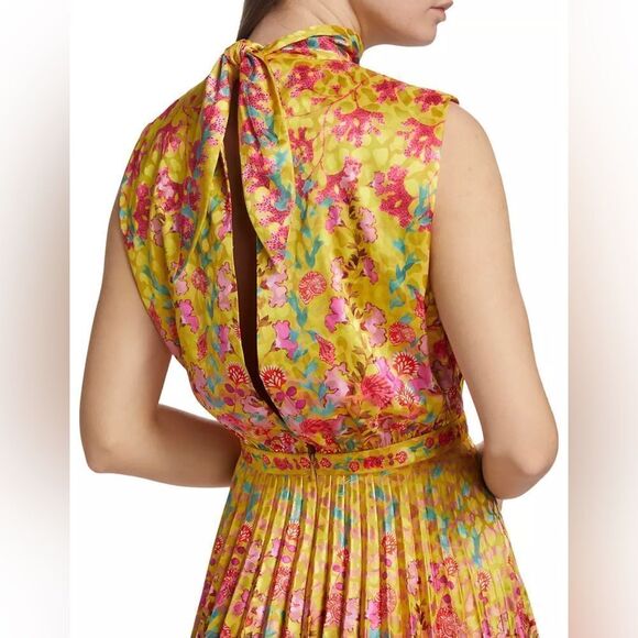 Saloni Tie-Back Midi-Dress size 0 - Picture 5 of 16